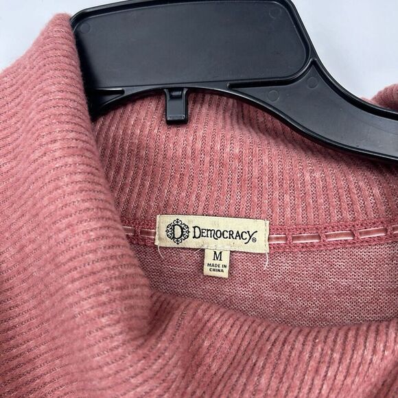 Democracy Oversized Cowl Neck Sweater Pink Slouchy Zipper Detail Size M - Picture 9 of 10
